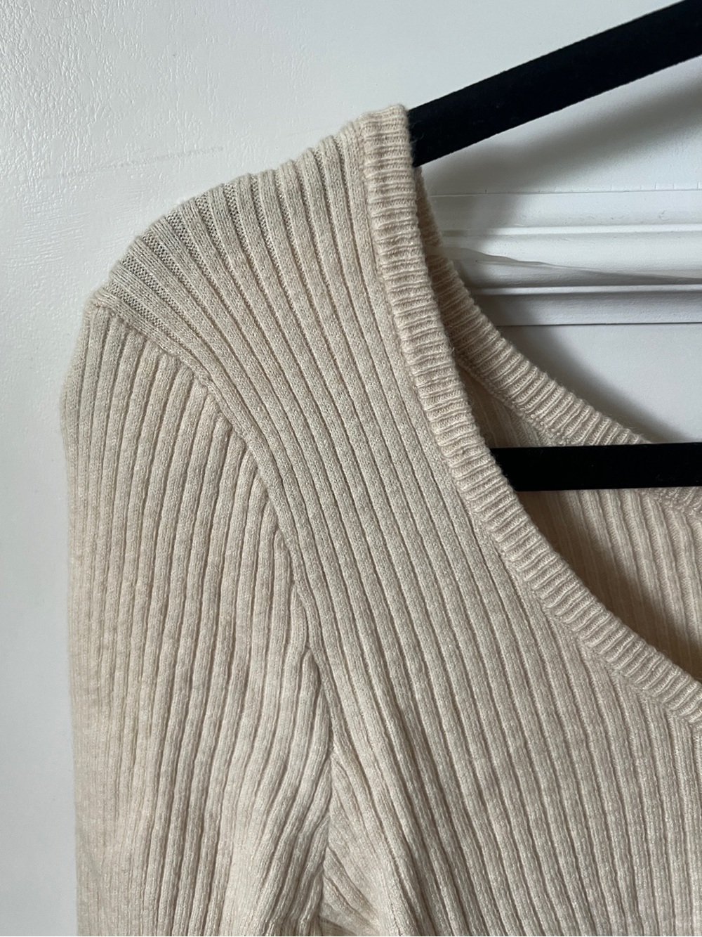 Universal Thread Cream Ribbed Scoop-Neck Top - Picture 3 of 5